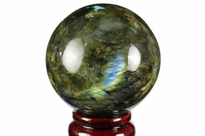 Flashy, Polished Labradorite Sphere - Great Color Play #158009